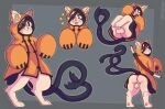  2_tails anthro asian_clothing balls beastkin black_body black_fur blazblue blush body_blush bottomless butt clothed clothing cute_expression domestic_cat east_asian_clothing eye_patch eyewear felid feline felis fur genitals hi_res holster hoodie japanese_clothing jubei_(blazblue) kimono looking_at_viewer looking_back lying male mammal melee_weapon multi_tail multicolored_body multicolored_fur on_back pawpads paws perineum presenting presenting_balls presenting_hindquarters raised_arms red_eyes sheathed_weapon signature simple_background solo standing sword tail tongue tongue_out topwear topwear_only two_tone_body two_tone_fur unattendedmilk_(artist) weapon whiskers white_body white_fur 