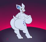  absurd_res anthro badgerben big_breasts big_butt blue_body breasts butt female generation_1_pokemon green_eyes hi_res horn huge_breasts huge_butt looking_at_viewer looking_back nidoran nidoran♀ nintendo nude pokemon pokemon_(species) side_boob solo thick_thighs whiskers wide_hips 