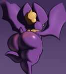  absurd_res allies_(axis4s) anthro axis4s backsack balls bat big_butt blonde_hair butt freckles_on_butt genitals hair hi_res huge_butt male mammal nude perineum purple_body solo thick_thighs wide_hips 