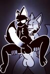  anthro big_penis bulge canid canine canis carrying duo genitals male male/male mammal penis unknown_artist wolf 
