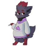  1:1 alpha_channel anthro balls big_balls cigarette clothed clothing ditto_(pokemon) feral generation_1_pokemon generation_5_pokemon genitals hi_res huge_balls hyper hyper_balls hyper_genitalia male nintendo partially_clothed pokemon pokemon_(species) solo woemutt zorua 