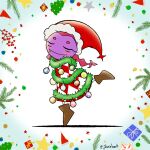  1:1 anthro arachnid arthropod christmas christmas_clothing christmas_headwear clothing eyes_closed female hat headgear headwear hi_res holidays jdanieloart katil_(jdanieloart) santa_hat smile solo spider 