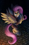  absurd_res atlas-66 clothed clothed_feral clothing equid equine eyewear feathers female feral fluttershy_(mlp) friendship_is_magic goggles hair hasbro hi_res mammal my_little_pony pegasus pink_hair solo wings yellow_body yellow_feathers 