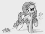  arthropod atlas-66 beverage crab crustacean decapoda equid equine female feral friendship_is_magic hasbro horn larger_female magic malacostracan mammal marine monochrome my_little_pony rarity_(mlp) shadow size_difference smaller_feral unicorn 