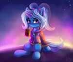  atlas-66 blue_body clothed clothing drinking equid equine female friendship_is_magic hasbro horn mammal my_little_pony night smile solo trixie_(mlp) unicorn unicorn_horn 