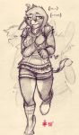  2018 anthro breasts clothing dialogue donkey equine female floppy_ears fur hooves legwear mammal rudy_(yourfavoritelemonade) socks solo stories_of_the_few traditional_media_(artwork) yourfavoritelemonade 