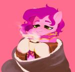  aztrial bedding beverage blanket candy chocolate clothing dessert equid equine female food green_eyes hasbro hi_res hot_chocolate ill mammal marshmallow mlp_g5 mug my_little_pony pipp_petals_(mlp) steam sweater topwear 