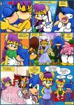  &lt;3 absurd_res amy_rose anthro archie_comics bed black_nose blue_body blue_fur blue_hair blush bodily_fluids breasts close-up clothing comic dialogue dress english_text eulipotyphlan eyes_closed female fiona_fox from_front_position fur furniture green_eyes hair hedgehog herpestid hi_res kiss_on_lips kissing licking lying male male/female mammal miles_prower mina_mongoose moan mongoose navel nipples nude on_back one_eye_closed pregnancy_test pregnant purple_hair raianonzika sally_acorn sega sonic_the_hedgehog sonic_the_hedgehog_(archie) sonic_the_hedgehog_(comics) sonic_the_hedgehog_(series) spread_legs spreading sweat text tongue tongue_out wedding wedding_dress yellow_body yellow_fur 
