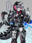  abs anthro bodysuit clothing dragon giansar hi_res horn lifewonders live_a_hero male muscular muscular_anthro muscular_male pecs skinsuit solo starodinblack supervillain tight_clothing 