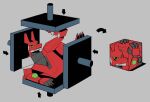  ambiguous_gender anthro cube flattened machine red robot solo tagme unknown_artist unknown_character unknown_species 