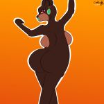  1:1 absurd_res anthro breasts butt colty8 ear_piercing ear_ring felid female hi_res lion lipstick makeup mammal pantherine piercing ring_piercing solo zuri_(colty8) 