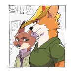  disney fox furry furry_male furry_with_furry looking_at_another looking_at_chest male_focus meme nick_wilde robin_hood_(disney) robin_hood_(disney)_(character) sketch unfinished unfinished_background uochandayo white_background zootopia 