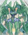  breasts cable five_star_stories glowing glowing_eyes hand_on_hilt head_tilt highres jagd_mirage looking_down mecha medium_breasts mortar_headd red_eyes robot san-ban_senji_cha_gubigubi science_fiction solo sword weapon 