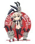  &gt;_&lt; 1girl 2023 :o alternate_costume anchor_hair_ornament black_eyes black_necktie blonde_hair blush_stickers breasts bunny_pose chibi full_body hair_ornament highres kantai_collection leg_up long_hair looking_at_viewer maebari meme_attire necktie new_year osananajimi_neko parted_lips pasties rensouhou-chan reverse_bunnysuit reverse_outfit shimakaze_(kancolle) small_breasts wrist_cuffs 