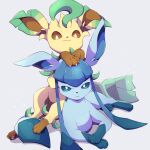  :3 animal_focus blue_eyes bright_pupils brown_eyes claws closed_mouth commentary_request frown full_body glaceon highres ktyon3 leafeon looking_at_viewer no_humans pokemon pokemon_(creature) sitting smile white_pupils 