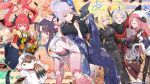  &gt;_&lt; 1other 6+girls ahoge akari_(blue_archive) animal apron bangs bird black_kimono blonde_hair blue_archive blush breasts closed_eyes demon_girl demon_horns demon_wings falling floral_print food fur_collar fuuka_(blue_archive) fuuka_(new_year)_(blue_archive) grey_hair hakama hakama_skirt halo happy_new_year haruna_(blue_archive) haruna_(new_year)_(blue_archive) hat head_scarf highres holding horns izumi_(blue_archive) japanese_clothes junko_(blue_archive) junko_(new_year)_(blue_archive) juri_(blue_archive) kappougi kimono large_breasts long_hair long_sleeves looking_at_viewer mole mole_under_eye multicolored_hair multiple_girls obi official_alternate_costume official_art open_mouth pink_hair pink_kimono pointy_ears purple_kimono red_eyes red_hair red_kimono sash school_uniform shiwa_(siwaa0419) skirt smile spilling surprised tripping twintails white_apron wide_sleeves wings yellow_kimono yukata 