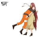  highres hug mother_and_son naruto red_hair spoilers stiky_finkaz uzumaki_kushina uzumaki_naruto watermark 