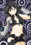  black_hair breasts cleavage console lowres midriff personification playstation_2 ps2 ps2-tan sony 