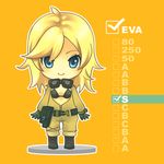  black_bra blonde_hair blue_eyes bra chibi eva eva_(metal_gear_solid) eva_(mgs) female full_body gloves goggles konami lingerie long_hair lowres mayuzumi metal_gear metal_gear_(series) metal_gear_solid metal_gear_solid_3 solo underwear 