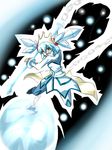  blizzard_princess blue_hair duel_monster ice monster weapon yu-gi-oh! 