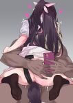  1boy 1girl ass azki_(hololive) back black_hair black_socks cellphone dark-skinned_male dark_skin heart hetero highres hololive long_hair penis phone ponytail skirt smartphone socks spread_legs tail testicles virtual_youtuber yuukauta 