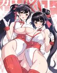  2girls :&gt; alternate_costume alternate_hairstyle animal_ears asymmetrical_docking atago_(azur_lane) azur_lane black_hair blush breast_press breasts chinese_zodiac detached_collar fake_animal_ears fake_tail gloves hair_ribbon half_gloves hand_on_another&#039;s_waist highleg highleg_leotard highres hori_(hori_no_su) large_breasts leotard long_hair mole mole_under_eye multiple_girls nontraditional_playboy_bunny playboy_bunny ponytail rabbit_ears rabbit_tail red_ribbon red_sash red_thighhighs ribbon sash tail takao_(azur_lane) thighhighs very_long_hair white_gloves white_leotard year_of_the_rabbit yellow_eyes 