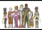  arshtat_falenas black_hair facing_away family female_child ferid_egan freyjadour_falenas gensou_suikoden gensou_suikoden_v long_hair lymsleia_falenas lyon_(gensou_suikoden) miakis_(gensou_suikoden) omohachi_038 short_hair sialeeds_falenas white_background white_hair 