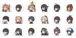  ! &gt;_&lt; 6+girls akigumo_(kancolle) bangs braid brown_hair chibi closed_eyes closed_mouth clothes_writing fubuki_(kancolle) fubuki_kai_ni_(kancolle) glasses hair_between_eyes hair_ornament hair_ribbon hairband hat headgear i-401_(kancolle) johnston_(kancolle) kaga_(kancolle) kagerou_(kancolle) kantai_collection kasuga_maru_(kancolle) long_hair low_ponytail miyuki_(kancolle) mogami_(kancolle) mole mole_under_eye multiple_girls multiple_views nagato_(kancolle) nagato_kai_ni_(kancolle) nakaaki_masashi official_alternate_costume ooyodo_(kancolle) open_mouth ponytail ribbon sailor_collar school_uniform serafuku shigure_(kancolle) shigure_kai_ni_(kancolle) short_hair side_ponytail simple_background single_braid souya_(kancolle) sweat thumbs_up two_side_up v white_background yukikaze_(kancolle) yura_(kancolle) zuikaku_(kancolle) 