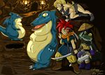  ayla cave chrono chrono_(series) chrono_trigger crono dinosaur frog kaeru_(chrono_trigger) square_enix 