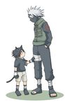  animal_ears black_eyes black_hair cat_ears cat_tail catboy hatake_kakashi kubyou_azami lowres naruto tail uchiha_sasuke 