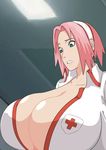  bb breasts cleavage cute-rukia gigantic_breasts haruno_sakura highres huge_breasts large_breasts naruto nurse 