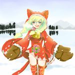  1girl 2003204 animal_ears bell blue_eyes breath cat_ears cat_tail christmas female final_fantasy final_fantasy_tactics gift gloves lowres nature open_mouth outdoors present sky snow solo tail thighhighs white_mage white_mage_(fft) 