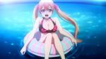  amano_erika anime_screencap bikini breasts highres kakkou_no_iinazuke large_breasts long_hair non-web_source orange_hair pool swimsuit 