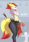  absurd_res anthro balls beverage big_penis bodily_fluids braixen butt canid canine coffee coffee_mug container cum cum_in_coffee cum_in_food cup erection food fur generation_6_pokemon genital_fluids genitals girly hi_res leaking_cum male mammal misx nintendo penis pokemon pokemon_(species) pokemon_cafe_mix precum side_view solo standing thick_thighs waiter white_body white_fur wide_hips yellow_body yellow_fur 