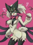  &lt;3 absurd_res anthro blush breasts butt featureless_crotch female generation_9_pokemon green_body hi_res looking_at_viewer meowscarada nintendo open_mouth pokemon pokemon_(species) purple_eyes smile solo 