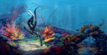  2022 5_fingers akineza anthro cetacean digital_media_(artwork) feral fingers fish group mammal marine sand underwater water 