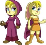  2017 absurd_res activision alpha_channel anthro bianca_(spyro) biped blonde_hair blue_eyes breasts cleavage clothed clothing doctor-g dress eyeshadow female fist frown fur hair hi_res lagomorph leporid makeup mammal orange_clothing orange_dress rabbit robe simple_background smile solo spyro_the_dragon standing transparent_background yellow_body yellow_fur 