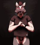  absurd_res anthro aridakatto aritorches canid canine canis clothed clothing fur grey_body grey_fur hi_res jock jockstrap looking_at_viewer male mammal marth_stark mexican_wolf partially_clothed portrait red_eyes shaded simple_background smile smoking solo underwear wolf 