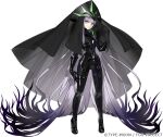  1girl absurdly_long_hair bangs black_bodysuit bodysuit boots breasts corset fate/grand_order fate_(series) full_body gimp_suit green_ribbon hair_ribbon headdress heterochromia high_heel_boots high_heels jpeg_artifacts kingprotea_(fate) latex latex_bodysuit long_hair looking_at_viewer medium_breasts official_art purple_eyes purple_hair ribbon shiny shiny_clothes skin_tight solo thigh_boots veil very_long_hair wada_arco xochitonal_(fate) yellow_eyes 