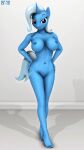  2022 3d_(artwork) anthro anthrofied areola barefoot big_breasts biped blue_areola blue_body blue_tail breasts crossed_legs curvaceous curvy_figure daveman1000 digital_media_(artwork) equid equine eyebrows feet female friendship_is_magic full-length_portrait genitals hair hands_on_hips hasbro hi_res horn humanoid_feet looking_at_viewer mammal my_little_pony nails navel nipples nude plantigrade portrait purple_eyes pussy raised_eyebrows simple_background smile smirk smirking_at_viewer solo source_filmmaker standing tail toes trixie_(mlp) unicorn voluptuous white_hair 
