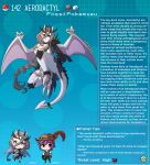  aerodactyl anthro braided_hair breasts chibi claws clothed clothing female fossil_pokemon generation_1_pokemon grey_hair hair hi_res human humanoid kinkymation male mammal nintendo pokemon pokemon_(species) pokemorph tail text wings 