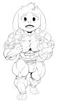 abs alpha_channel anthro asriel_dreemurr astaroth90_(artist) biceps big_muscles black_and_white bovid bulge caprine clothed clothing goat hi_res male mammal monochrome muscular muscular_male pecs simple_background solo topless transparent_background undertale undertale_(series) vein veiny_muscles 
