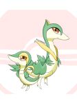  2021 ambiguous_gender brown_eyes duo feral generation_5_pokemon green_body hi_res leo19969525 nintendo pok&eacute;ball_background pokeball pokemon pokemon_(species) servine signature simple_background snivy 