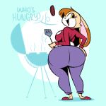  1:1 anthro big_butt breasts butt cooking female hi_res huge_butt lagomorph leporid mammal mature_female mythabyss plantigrade rabbit sega solo sonic_the_hedgehog_(series) thick_thighs vanilla_the_rabbit widescreen 