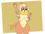  anthro areola big_breasts black_eyes breasts buizel female generation_4_pokemon genitals icebreak23 looking_at_viewer nintendo nipples open_mouth orange_body pokemon pokemon_(species) pokemorph pussy solo thick_thighs yellow_body 