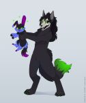  absurd_res anthro black_body black_fur black_hair bone canid canine canis claws duo feral fox fur fuzzy glowing glowing_eyes green_claws green_eyes hair hi_res hybrid kofipho lagomorph leporid mal male male/male malo malo_v2.0 mammal open_mouth paws purple_body purple_fur rabbit scp-1471 scp-1471-a scp_foundation skull skull_head teeth virtual_youtuber vtuber wolf youtuber 