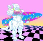  80&#039;s_theme absurd_res anthro big_penis bottomless cetacean clothed clothing dolphin genitals hi_res himbo male mammal marble marine muscular oceanic_dolphin orca penis petrification sculpture solo statue surfboard text text_on_clothing thick_thighs tiburalgo toothed_whale translucent translucent_clothing vaporwave 