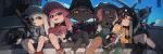  .52_gal_(splatoon) 2boys 3girls :o ;) backpack bag bangs baseball_cap black_bag black_footwear black_hair black_headwear black_hoodie black_shorts blue_sky blunt_bangs blush boots bow_(weapon) closed_mouth cloud commission crossed_legs dark-skinned_male dark_skin day fangs feet_out_of_frame goggles goggles_on_head green_footwear green_shirt grey_footwear grey_hair grey_headwear grey_sweater gun hand_up hat highres holding holding_bow_(weapon) holding_gun holding_weapon hood hood_down hoodie indoors inkling inkling_boy inkling_girl jersey long_hair long_sleeves looking_at_viewer multicolored_clothes multiple_boys multiple_girls one_eye_closed open_mouth pink_eyes pink_hair pink_headwear pink_hoodie pointy_ears prat_rat purple_eyes red_eyes red_footwear rifle shirt shoes short_shorts short_sleeves shorts sidelocks sitting skeb_commission sky sleeveless sleeveless_shirt sleeves_past_wrists smile sneakers sniper_rifle splat_bomb_(splatoon) splatoon_(series) splatoon_3 splatterscope_(splatoon) splattershot_jr_(splatoon) striped striped_headwear striped_hoodie sweater teeth tentacle_hair tetra_dualies_(splatoon) tongue tri-stringer_(splatoon) upper_teeth_only weapon white_hoodie white_shirt window yellow_shirt 