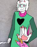  &lt;3 5_fingers anthro bovid caprine cigarette clothing colored_nails deltarune drugs eyewear fingers fur glasses goat green_clothing green_eyewear green_glasses horn kaycraftytrus male mammal marijuana meme meme_pose nails pink_body pink_eyes pink_horn pink_scales pink_scarf purple_body purple_scales ralsei ralsei_smoking_blunt scales scarf susie_(deltarune) undertale_(series) white_body white_fur yellow_nails 