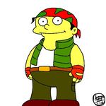  lowres male_focus parody pun ralf_jones ralph_wiggum snk solo the_king_of_fighters the_simpsons 